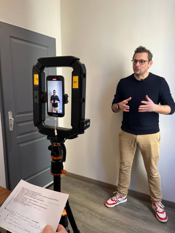 L'équipe Begin pendant un tournage